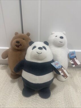 We Bare Bears Trio Plush GRIZZ ICE BEAR PANDA
